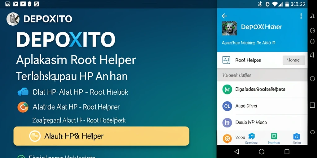 Tampilan antarmuka DEPOXITO yang sederhana dan fungsional untuk rooting HP.