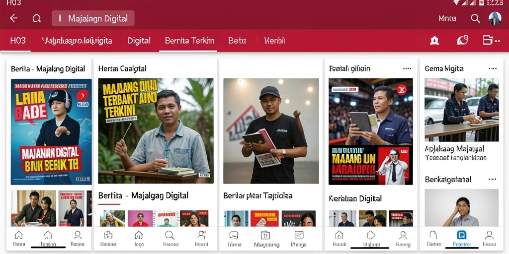 Tampilan antarmuka H03 yang modern dan informatif untuk Majalah Digital.