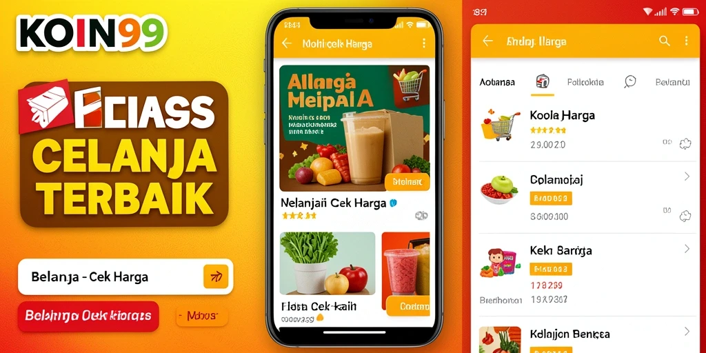 Tampilan antarmuka aplikasi KOIN99 untuk cek harga belanja.