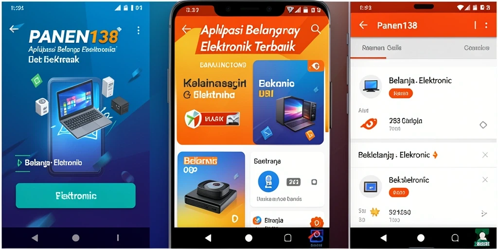 Tampilan antarmuka aplikasi PANEN138 untuk belanja elektronik.