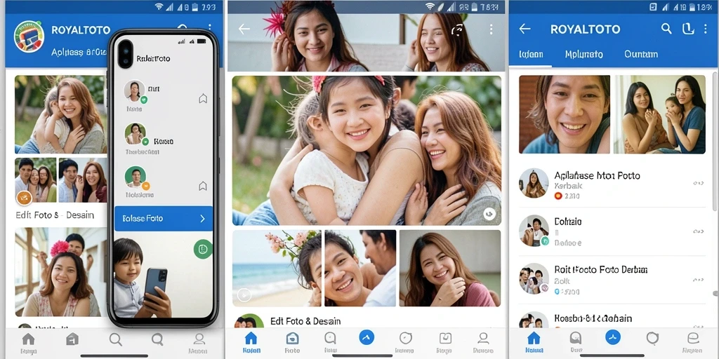 Antarmuka aplikasi ROYALTOTO dengan fitur Kolase Foto yang menarik.