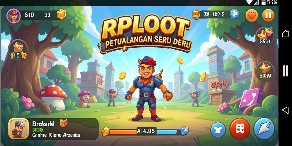Screenshot utama RPLOOT menampilkan antarmuka permainan Arcade yang menarik.
