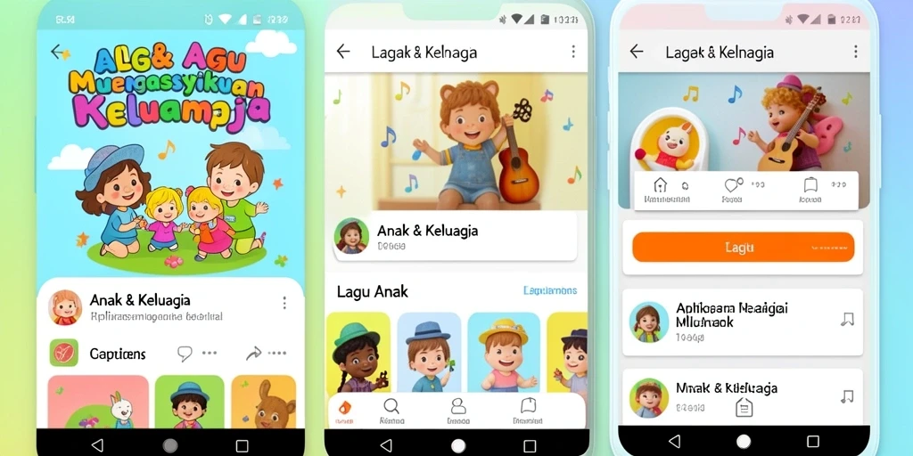 Tampilan antarmuka RR666 yang intuitif untuk lagu anak.