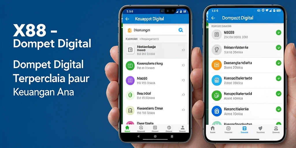 Antarmuka pengguna X88 yang sederhana dan fungsional untuk Dompet Digital.
